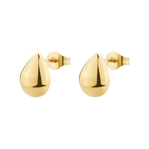 Brosway Perfect Ohrstecker für Damen aus Edelstahl mit 14K-vergoldeter-PVD-Beschichtung in Tropfenform Größe: 1 cm, BPC41 von Brosway
