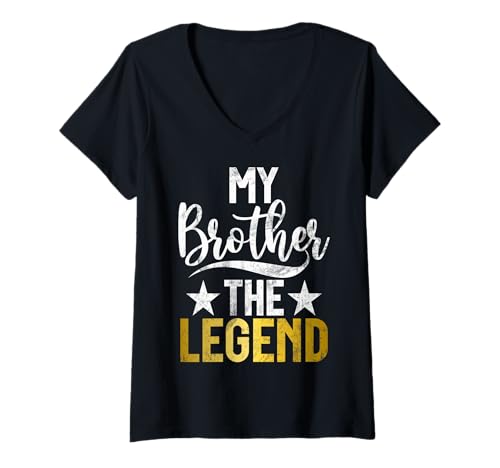 Damen Mein Bruder The Legend Brother T-Shirt mit V-Ausschnitt Damen Mein Bruder The Legend Brother T-Shirt mit V-Ausschnitt von Brother Gifts