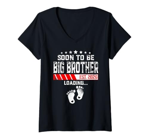 Damen Der werdende Bruder, der Neue Papa Wird geladen — Brother est. 2026 T-Shirt mit V-Ausschnitt Damen Der werdende Bruder, der Neue Papa Wird geladen — Brother est. 2026 T-Shirt mit V-Ausschnitt von Brother est. 2026 Soon to be Brother