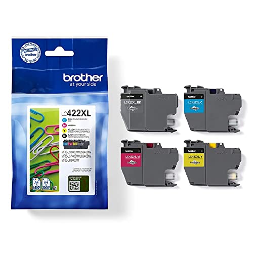 Brother Original LC-422XLVAL Tintenpatronen Value Pack MFC-J5340DW, MFC-J5345DW, MFC-J5740DW, MFC-J6540DW, MFC-J6940DW (bestehend aus 4 Tintenpatronen: Schwarz, Cyan, Magenta, Gelb), XL von Brother