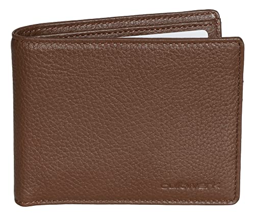 Brown Bear Cultwerk Slim Wallet Geldbörse Herren Leder Braun RFID-Schutz mit Münzfach, Echtleder Portemonnaie für Männer, Business Geldbeutel, Design Portmonee von Brown Bear