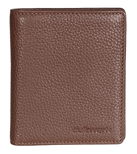 Brown Bear Slim Wallet Geldbörse für Herren - Echt-Leder Braun, Kartenetui mit RFID-Schutz & Mini-Münzfach, Design Geldbeutel, Cultwerk IV von Brown Bear