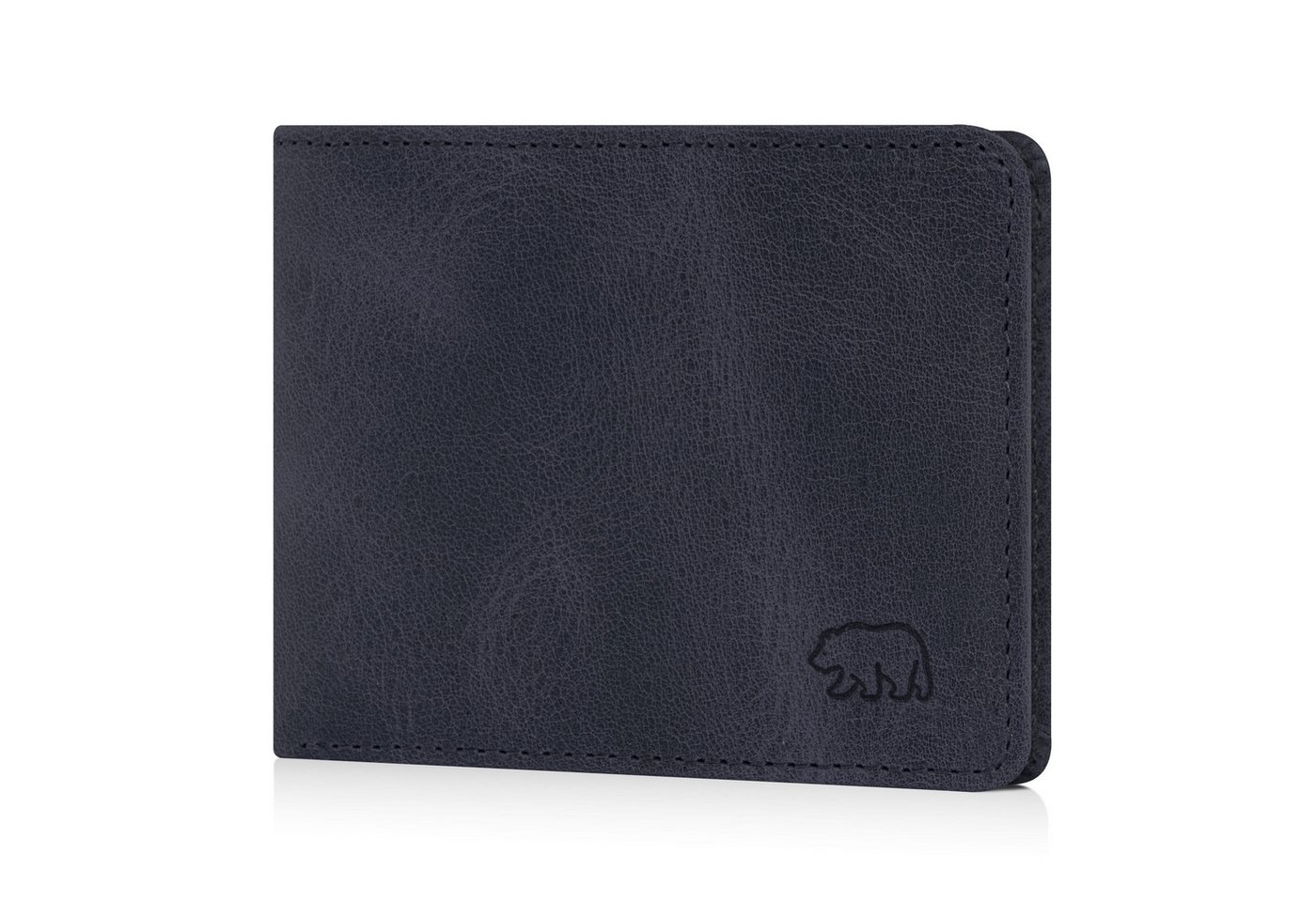 Brown Bear Geldbörse 8061 - mit 6 Kartenfächern und RFID-Schutz, aus Echtleder Farbe Blau-Vintage von Brown Bear