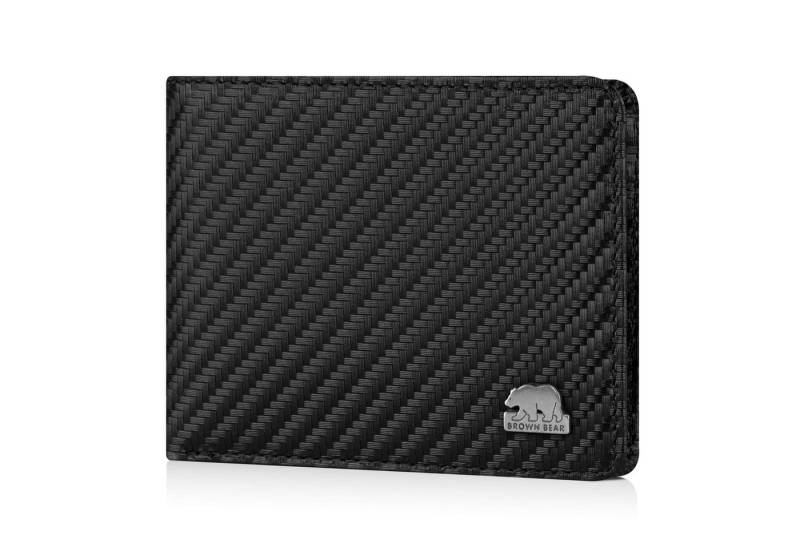 Brown Bear Geldbörse 8061 - mit 6 Kartenfächern und RFID-Schutz, aus Echtleder Farbe Carbon von Brown Bear