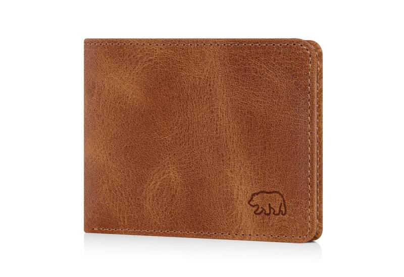 Brown Bear Geldbörse 8061 - mit 6 Kartenfächern und RFID-Schutz, aus Echtleder Farbe Cognac Vintage von Brown Bear