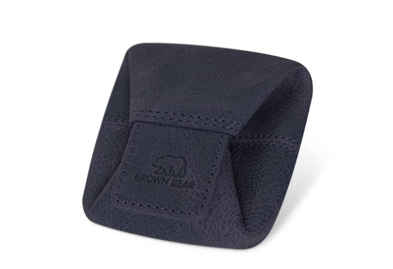 Brown Bear Geldbörse 9095 - Münzbörse mit Druckknopf für Kleingeld, aus Echtleder Farbe Blau-Vintage von Brown Bear