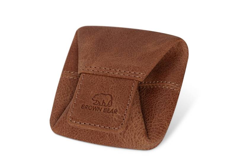 Brown Bear Geldbörse 9095 - Münzbörse mit Druckknopf für Kleingeld, aus Echtleder Farbe Braun-Vintage von Brown Bear