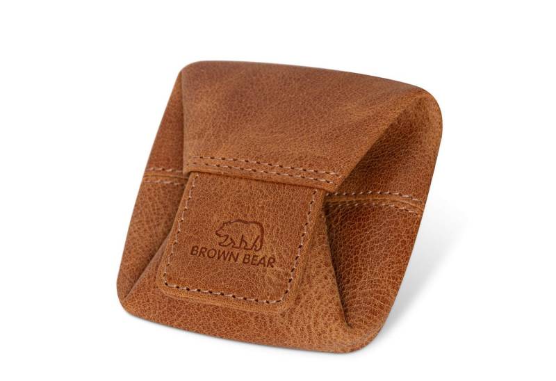Brown Bear Geldbörse 9095 - Münzbörse mit Druckknopf für Kleingeld, aus Echtleder Farbe Cognac-Vintage von Brown Bear