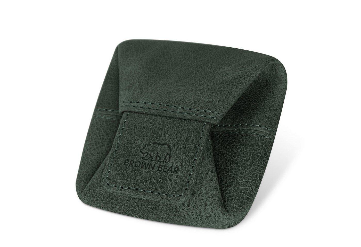 Brown Bear Geldbörse 9095 - Münzbörse mit Druckknopf für Kleingeld, aus Echtleder Farbe Olive-Vintage von Brown Bear