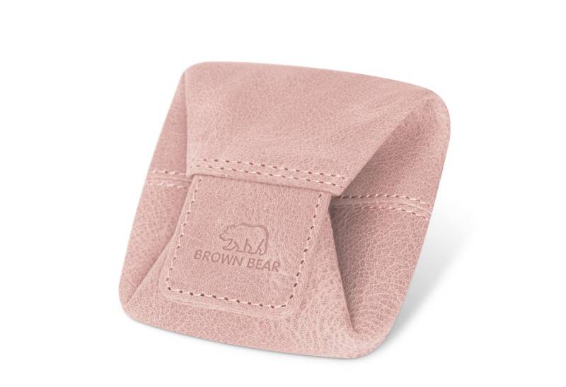 Brown Bear Geldbörse 9095 - Münzbörse mit Druckknopf für Kleingeld, aus Echtleder Farbe Pink-Vintage von Brown Bear