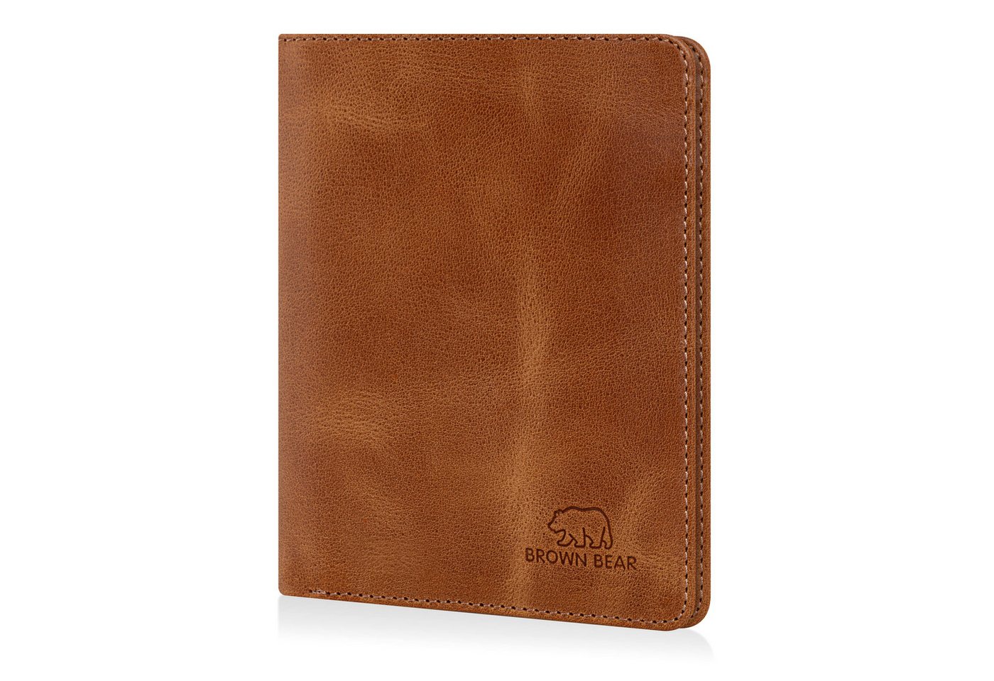 Brown Bear Geldbörse Classic 8015 mit 9 Kartenfächern und RFID-Schutz, aus Echtleder Farbe Cognac Vintage von Brown Bear