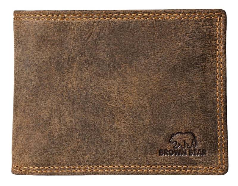 Brown Bear Geldbörse Dollarclip Golf 1018 Münzfach Echtleder, 10 Kartenfächer und RFID-Schutz Braun-Vintage von Brown Bear