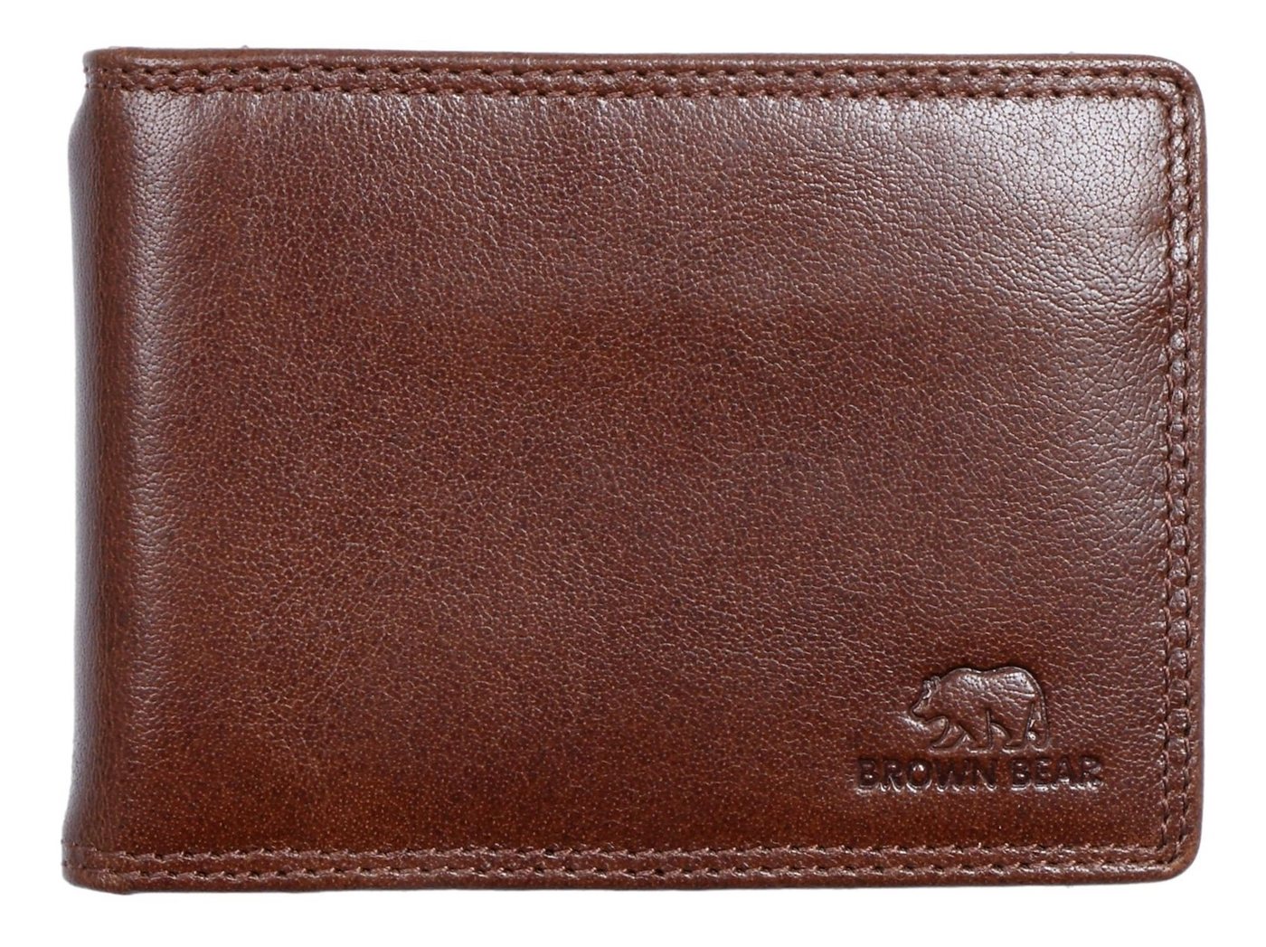 Brown Bear Geldbörse Dollarclip Golf 1018 Münzfach Echtleder, 10 Kartenfächer und RFID-Schutz Braun von Brown Bear