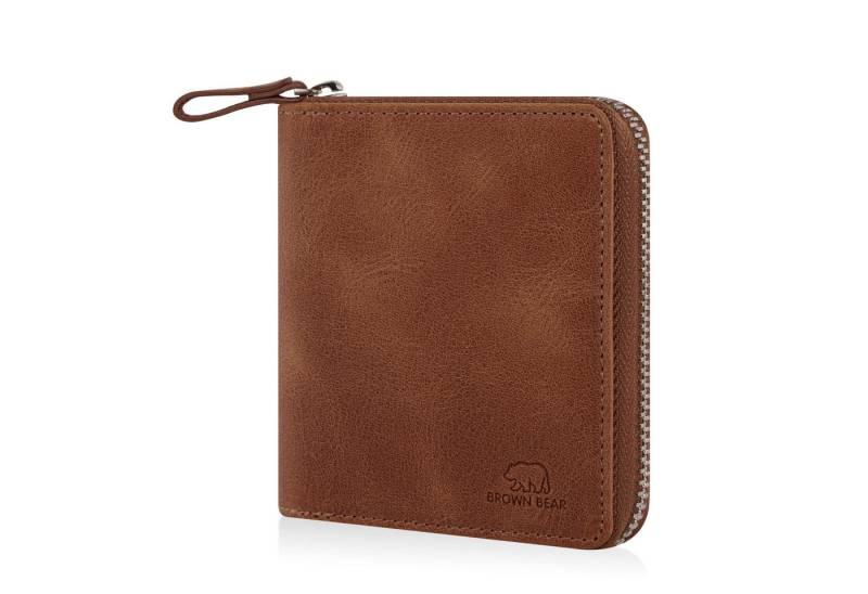Brown Bear Geldbörse Max aus Echtleder mit umlaufendem Reißverschluss, mit RFID-Schutz und 7 Kartenfächern Farbe Braun-Vintage Brown Bear Geldbörse Max aus Echtleder mit umlaufendem Reißverschluss, mit RFID-Schutz und 7 Kartenfächern Farbe Braun-Vintage von Brown Bear