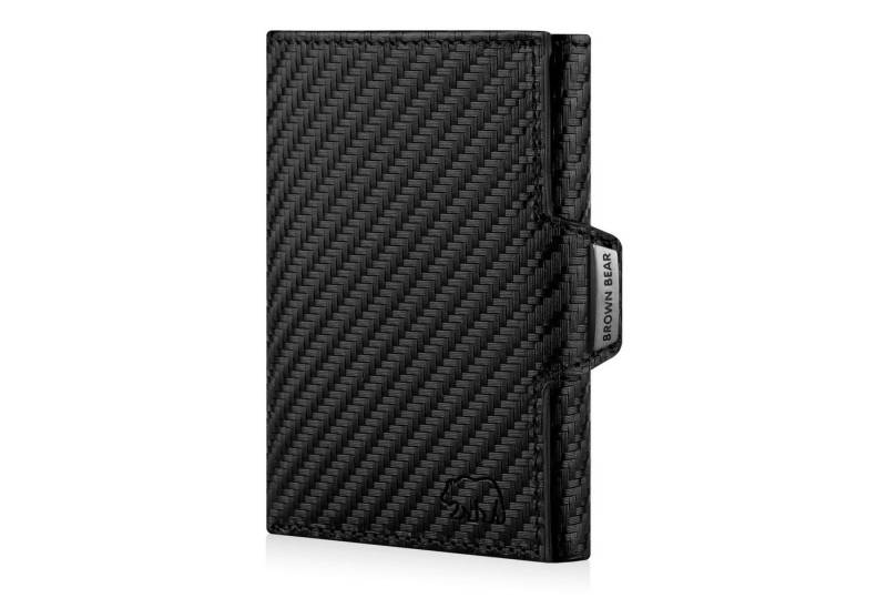 Brown Bear Geldbörse Modell Bruce Slim für 11 Kreditkarten aus Echtleder, mit Münzfach Farbe Carbon von Brown Bear
