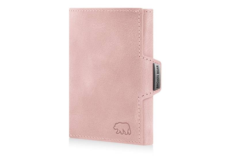 Brown Bear Geldbörse Modell Bruce Slim für 11 Kreditkarten aus Echtleder, mit Münzfach Farbe Pink von Brown Bear