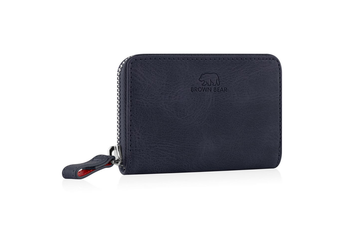Brown Bear Geldbörse Slim Kai mit umlaufendem Reißverschluss, mit RFID-Schutz und 4 Kartenfächern Farbe Blau-Vintage von Brown Bear