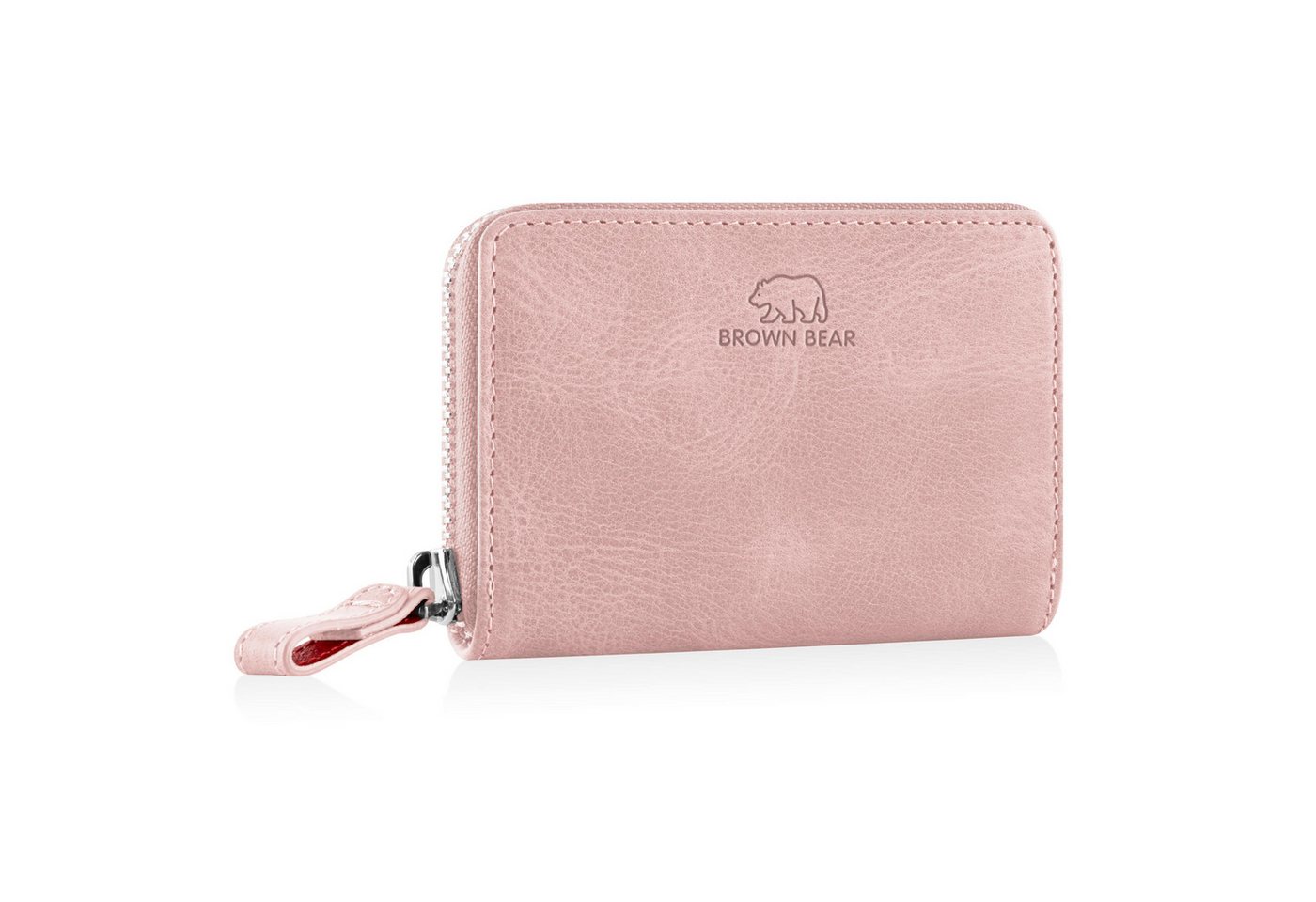 Brown Bear Geldbörse Slim Kai mit umlaufendem Reißverschluss, mit RFID-Schutz und 4 Kartenfächern Farbe Pink-Vintage von Brown Bear
