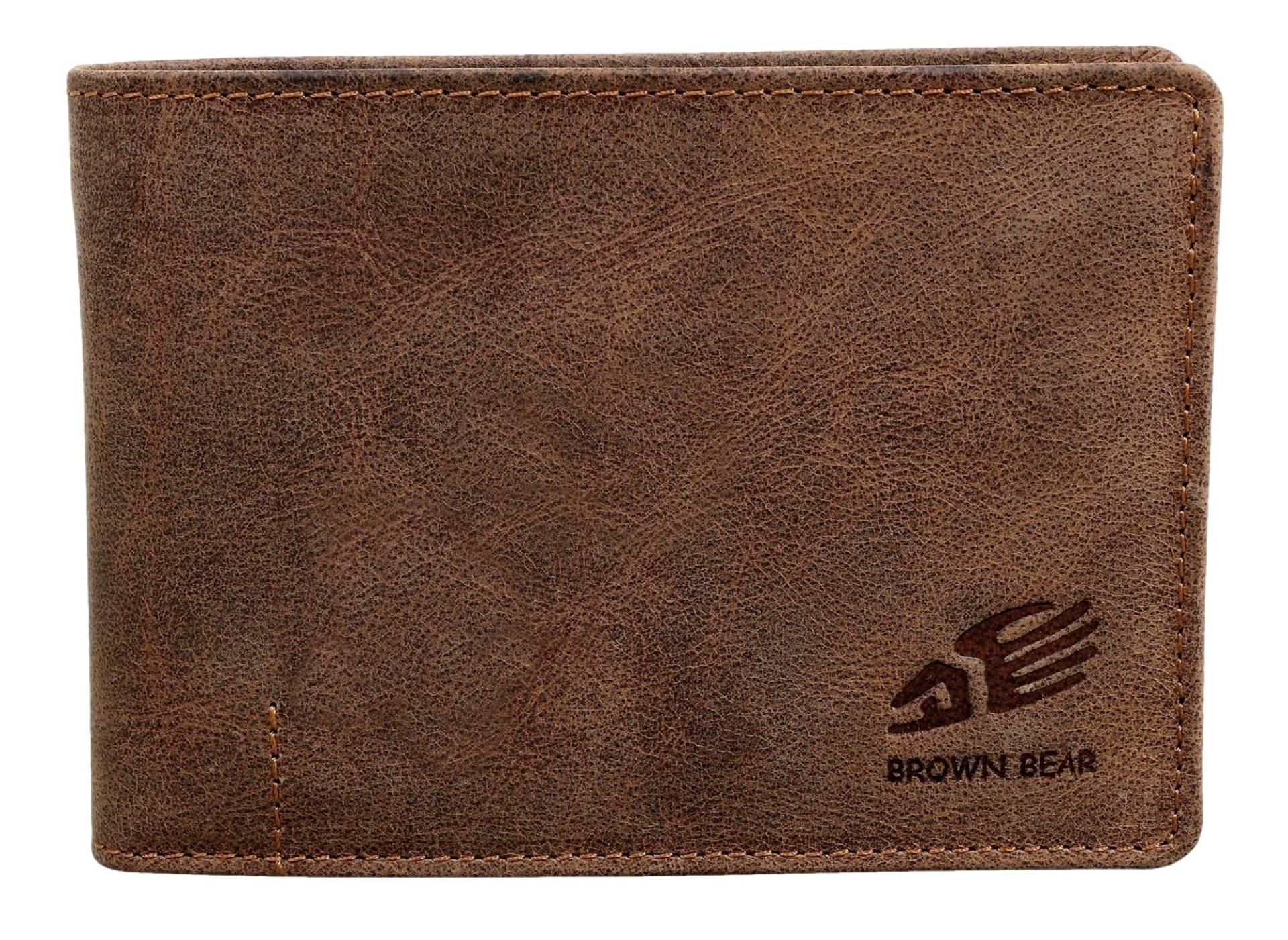 Brown Bear IBP 1051 - Herren-Geldbörse mit Reißverschlussfach Braun Vintage von Brown Bear