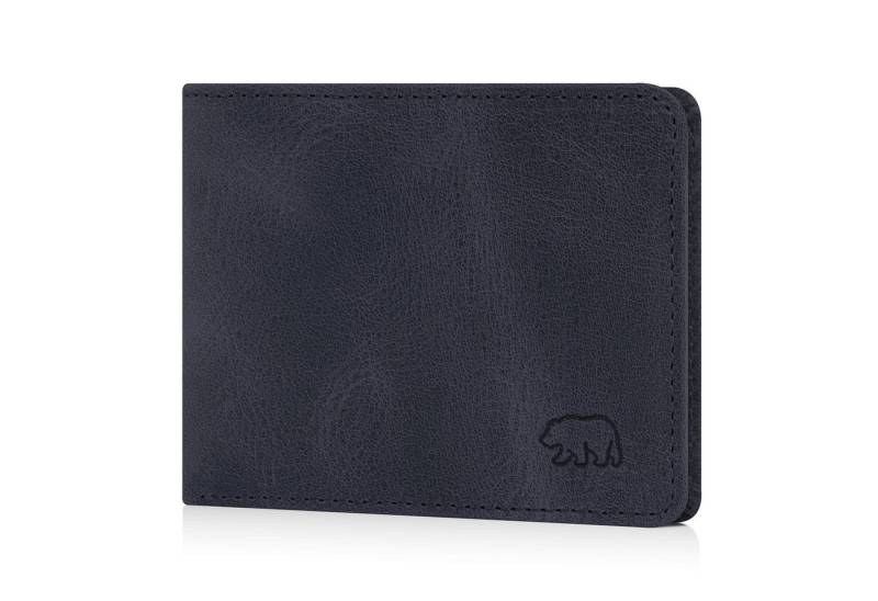 Brown Bear Mini Geldbörse 8006-B aus Echtleder für Herren, mit RFID-Schutz und 5 Kartenfächern Farbe Blau-Vintage von Brown Bear