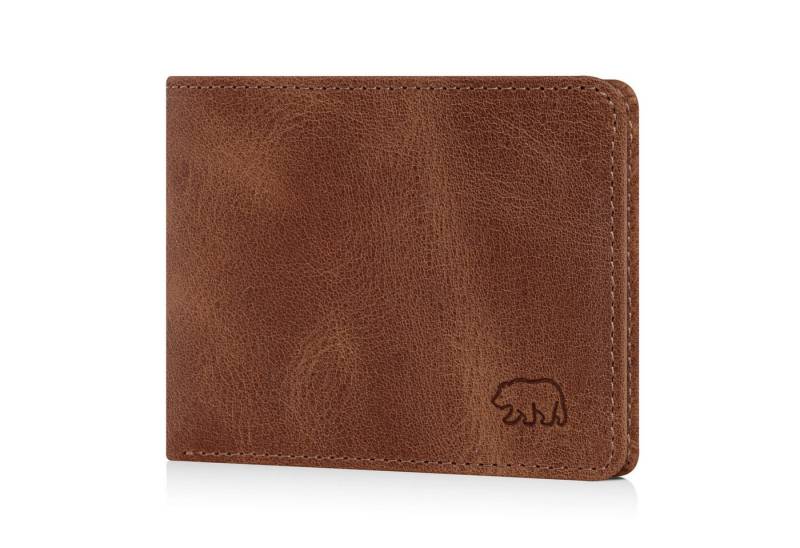 Brown Bear Mini Geldbörse 8006-B aus Echtleder für Herren, mit RFID-Schutz und 5 Kartenfächern Farbe Braun-Vintage von Brown Bear