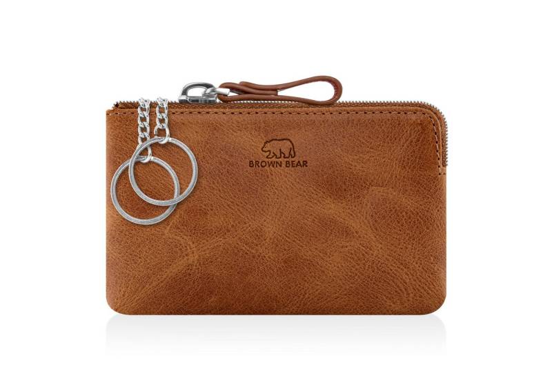 Brown Bear Schlüsseltasche 8017 - aus Echtleder mit zwei Schlüsselringen, mit Münzfach Farbe Cognac-Vintage von Brown Bear