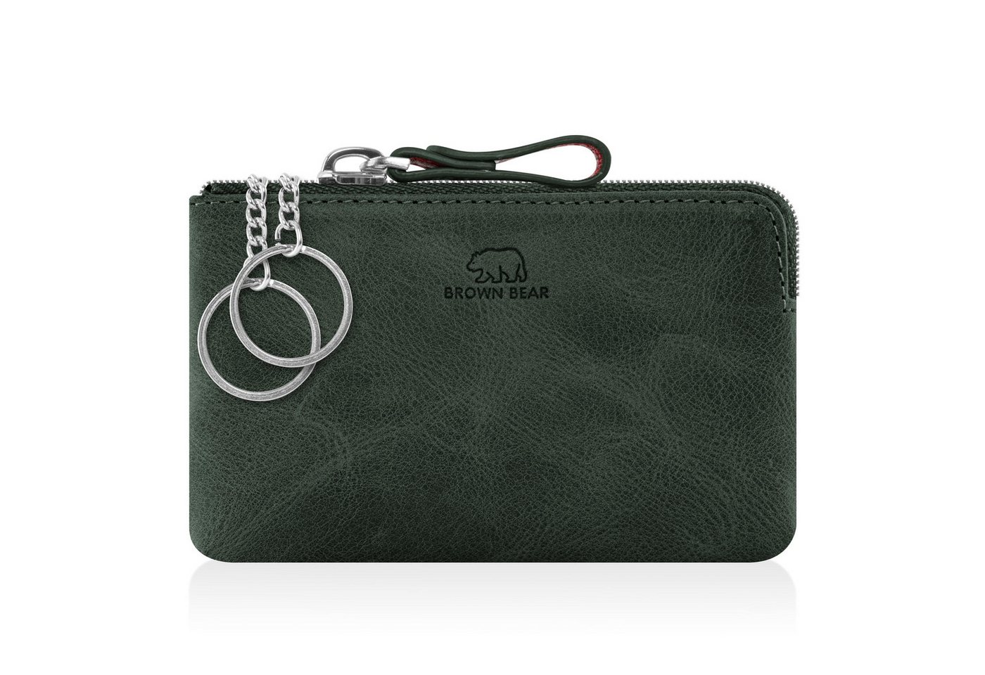 Brown Bear Schlüsseltasche 8017 - aus Echtleder mit zwei Schlüsselringen, mit Münzfach Farbe Olive Vintage von Brown Bear