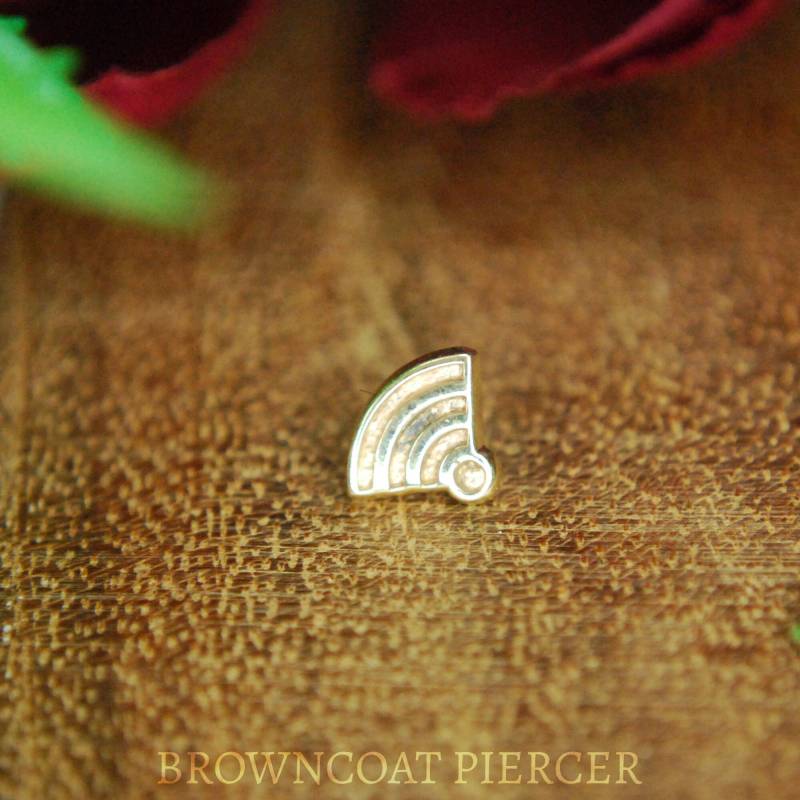 Body Gems 14K Gelbgold Wi-Fi Symbol Fadenloses Ende von BrowncoatPiercer