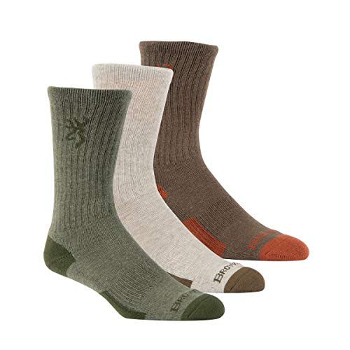 Browning Herren 3er-Pack Everyday Crew Socken, Heather Oatmeal/Heather Loden Green/Heather Beech Heather, Einheitsgre von Browning