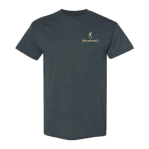 Browning Buckmark Herren-T-Shirt, Jagd und Outdoor, kurzärmelig, Grafik-T-Shirts, Jm Hunt (Dark Heather), XX-Large von Browning