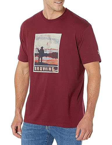 Browning Herren Buckmark Graphic T-Shirt Jagd & Outdoor Kurzarm, USA Landschaft (Kastanienbraun), 3X-Groß von Browning