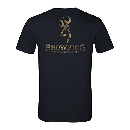 Browning Herren Graphic, Hunting & Outdoor Short & Long Sleeve Tees T-Shirt, Camo Over Under (schwarz), Mittel von Browning