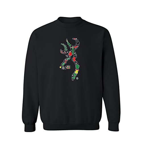 Browning Herren Weihnachtssweatshirts für die ganze Jagdfamilie Sweatshirt, Weihnachts-Symbol (schwarz), Small von Browning