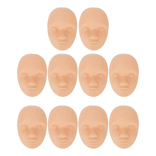 Tattoo-Übungsköpfe, 10 Stück, 3D-Silikon-Übungsköpfe für Augenbrauen, Eyeliner, Lippen, Microblading-Tätowierhaut für Anfänger von Brrnoo