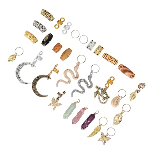 262 Stück Dreadlock-Zubehör für Frauen, Haarschmuck, Goldene und Silberne Haaranhänger, Ringe, Perlen, Manschetten, Loc-Schmuck von Brrnoo