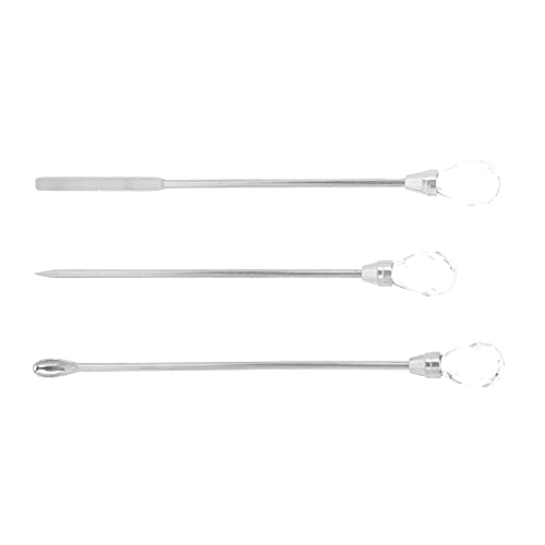 3pcs Professionelle Nagelkunst Rühre Stange, Löffel, Nadel -Set Edelstahl -DIY -Werkzeuge, Leichter Tragbar, Geeignet Zum Mischen und Aufnehmen von Nageldekorationen mit von Brrnoo