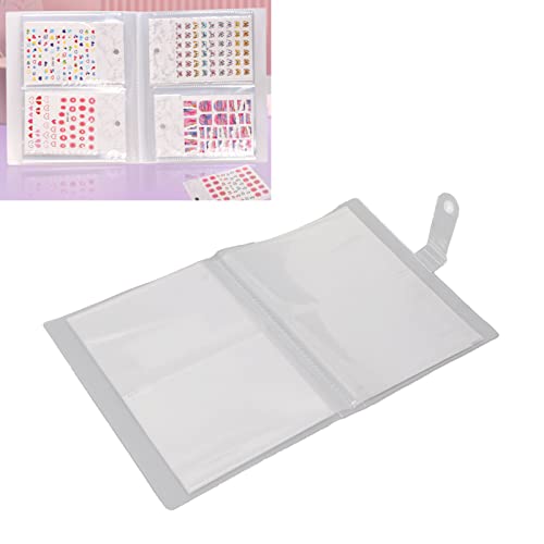 80 Slots Nail Art Sticker Aufbewahrungsbuch, Große Kapazität Ail Stenicls Organizer Book, Mattiertes Transparentes Leeres Nail Art Sticker Fotoalbum von Brrnoo