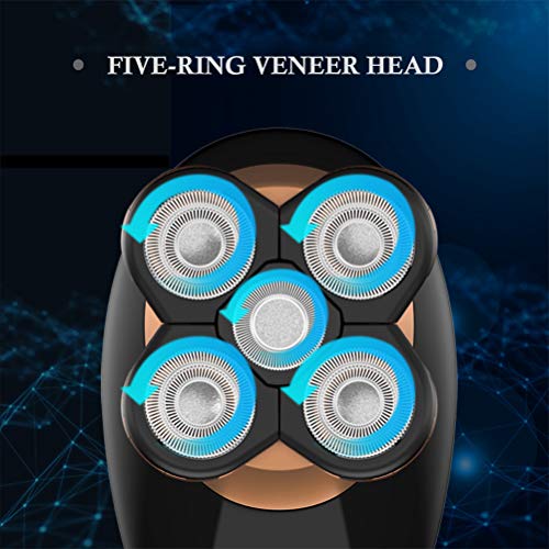 BRRNOO 5 in 1 Elektrischer Rasierer für Männer Kahlköpfiger Kopf -Rasierer 5d Floating Rasiersystem IPX7 Wet Trockenrasur USB -USB -Wiederauflagen mit Digitalem Stromanzeige für die (Sortierte Farbe) von Brrnoo