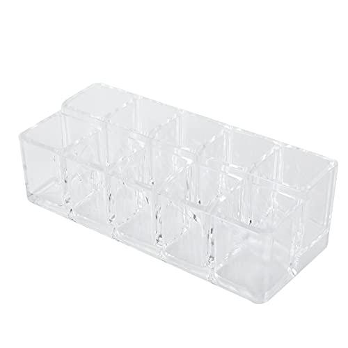 BRRNOO Lippenstift Organizer, 10 Gitter Transparent Lippenstifthalter Organisator Chapstick Holder Lippenstifthalter Acrylkosmetik Display Rack Ständer für Lipgloss Lippenstift von Brrnoo