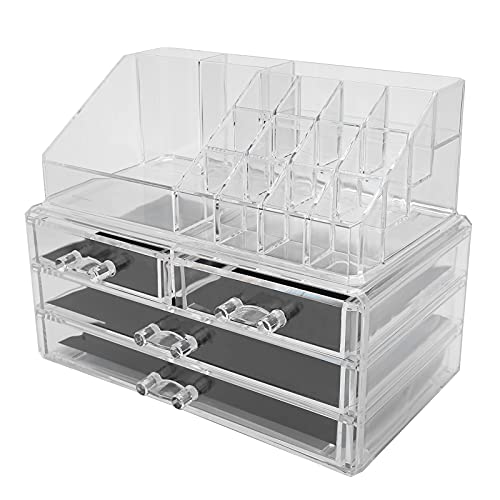 BRRNOO Make -up -Organisator, Make -up -Organizer Kosmetiklager Make -up -Organizer Arbeitsplatte Make -up -Make -up -Halter mit 3 Schubladen Schmuckhalter Make -up -Schubladenhalter von Brrnoo