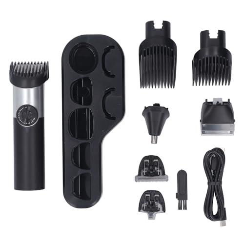 Bartschneider-Set, 5-in-1-Haarschneider-Set, Elektrischer Barber-Trimmer mit 19-Limit-Längenverstellung und LCD-Display für Männer, Herren-Haarschneider-Set von Brrnoo