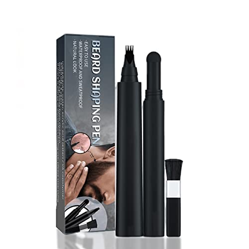 Bartstift Füller für Herren, Wasserfester Bartstift und Bartbürste, Langlebige Abdeckung, Natürliches Finish, Männliche Schnurrbart Reparaturform (SCHWARZ) von Brrnoo