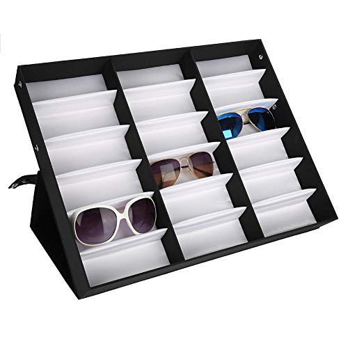 Brille Aufbewahrungsbox, Brrnoo Aufbewahrungsbox Für Brillen, 18 Gänge, Aufbewahrungstasche Für Sonnenbrille Zum Ausstellen Und Aufbewahren von Brrnoo