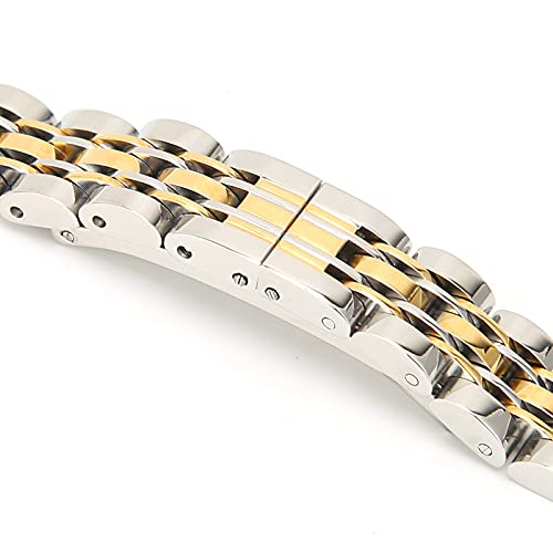 Brrnoo Edelstahl-Uhrenarmband Exquisites Modisches Ersatzarmband-Zubehör, Edelstahl-Uhrenarmbänder mit Geradem und Gebogenem Ende – Ersatz-Uhrenarmbänder 10 Mm von Brrnoo