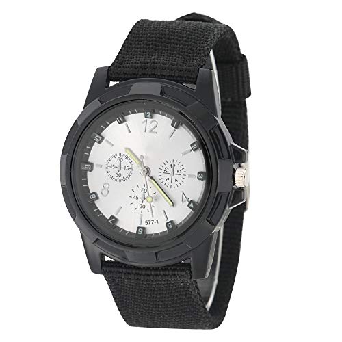 Brrnoo Militär Uhr Armbanduhr Herren, Elektronische Einfache Analoge Armbanduhr, Unisex Erwachsene Analoge Uhr mit Rundem Nylonband Militär Armbanduhr Outdoor Uhr Männer Geschenk(02) von Brrnoo