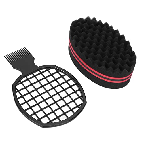 Brrnoo Schwämme für Schwarze Männer Locken, Lockenschwamm für Black Home Salon Professioneller Tragbarer Afro -Schwamm Twist Comb Schwamm Set Curl Curl Comb Styling Tool von Brrnoo