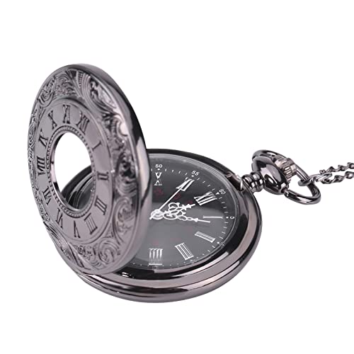 Brrnoo Taschenuhr, Klassischer Quarz mit Kette, Taschenuhr mit Kette, Herren-Quarz-Bronze-Taschenuhr, Klassische Taschenuhr, Analoge Taschenuhr von Brrnoo