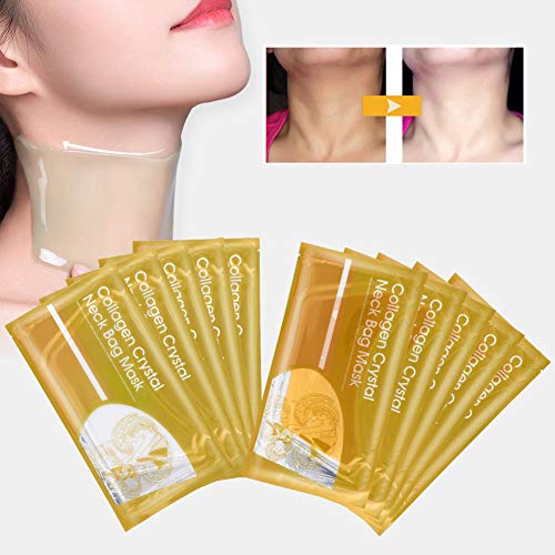 Collagen Neck Mask, 5pcs Collagen Neck Firming Mask Anti-Falten Collagen Neck Pads Patch Glatte Faltenlift Patches Feuchtigkeitsmasken Neck Skin Care(Gold) von Brrnoo