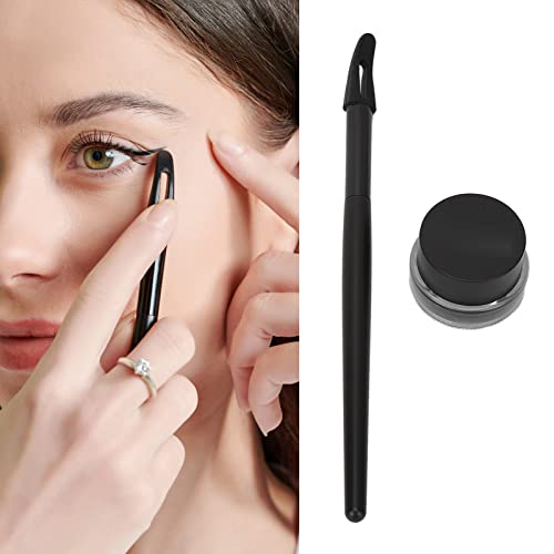 Eyeliner Applikator Silikon, No Skip Eyeliner Set Silicone Eyeliner Applicator Gel Eyeliner Wasserdichter Anti Shake Design Eyeliner (Schwarz) von Brrnoo