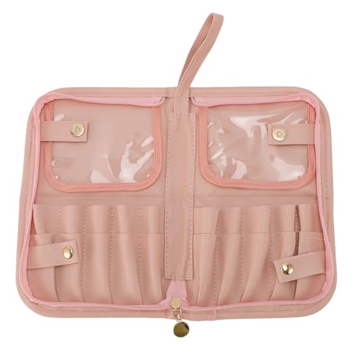 Faltbares Make-up-Pinsel-Etui mit 20 Taschen, Wasserabweisender Make-up-Pinselhalter aus PU-Leder, Kompakter Reise-Kosmetikpinsel-Organizer für Make-up-Künstler, für von Brrnoo